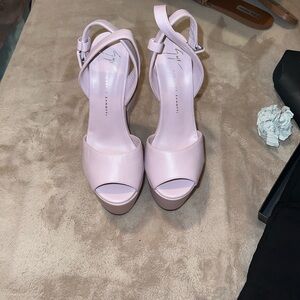 Intro. Light Pink Peep-Toe Heels
